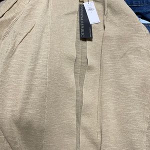 Linen Blend Cardigan Sweater long line In Baja Sand